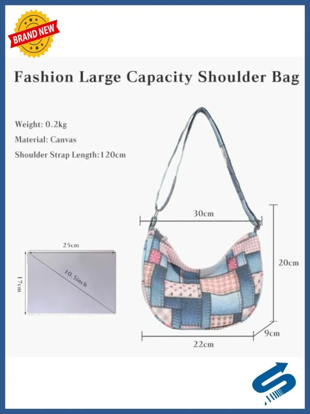 Canvas Crossbody Bag Women Medium Capacity Retro Messenger Satchel Adjustable